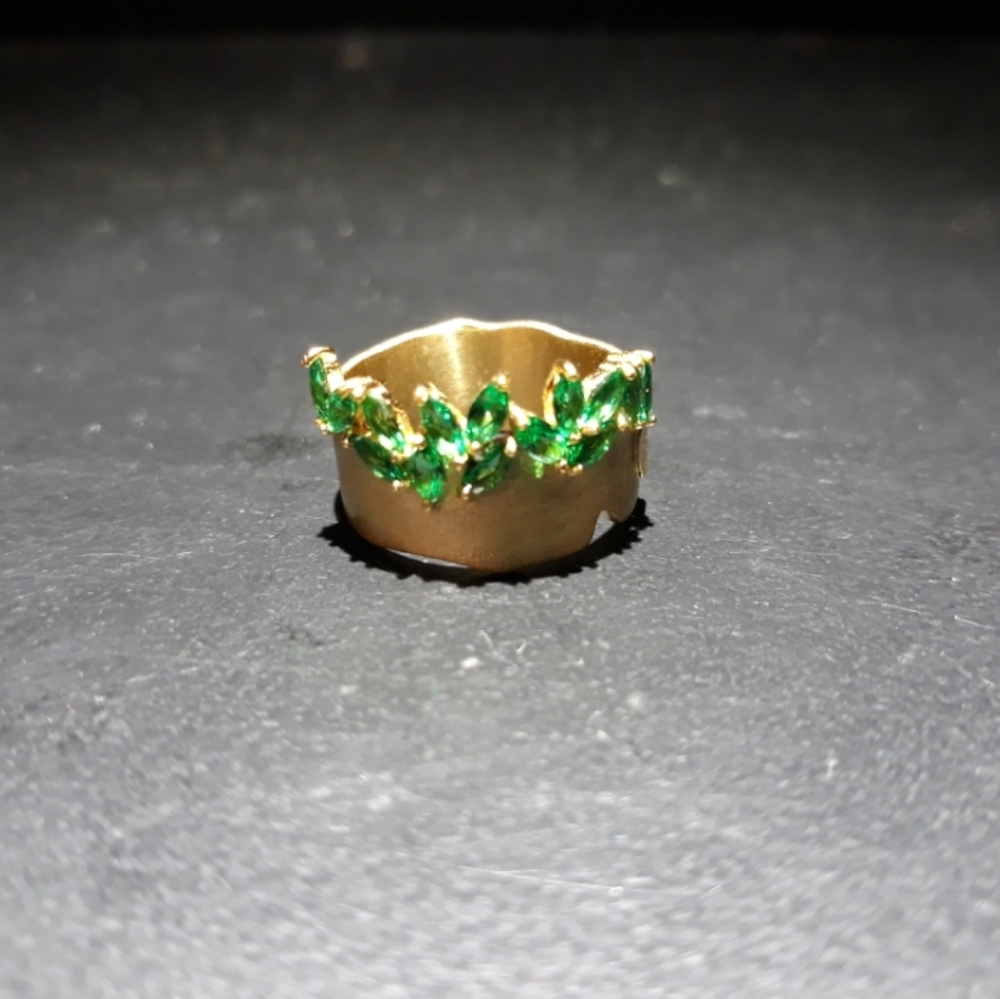 Natural Chrome Diopside Ring
